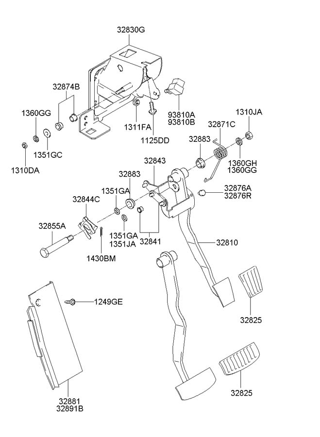 Nissan brake pedal diagram #7