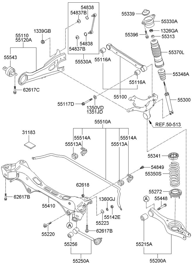 Hyundai Elantra Rear Suspension & Shock Absorber