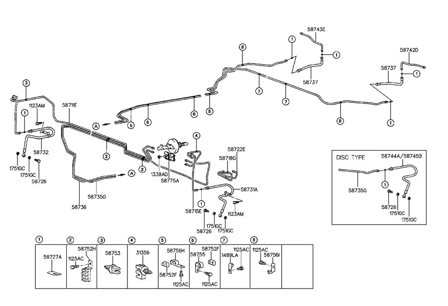 Hyundai Elantra BRAKE FLUID LINES(W/O ABS)