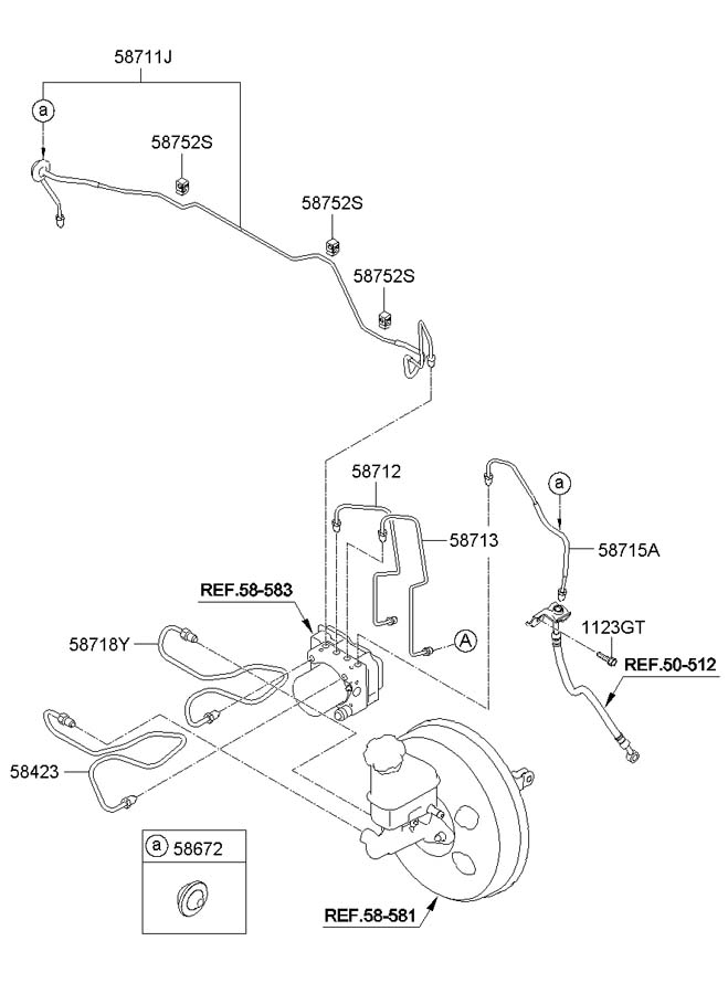 2010 Hyundai Santa Fe BRAKE FLUID LINES