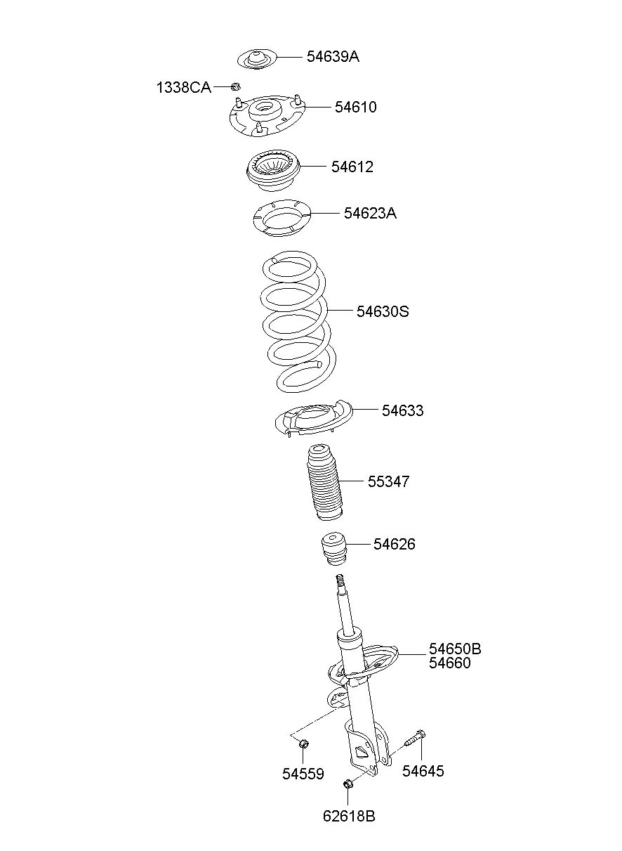 2009 Hyundai Santa Fe Suspension Strut Bearing Upper Genesis Coupe