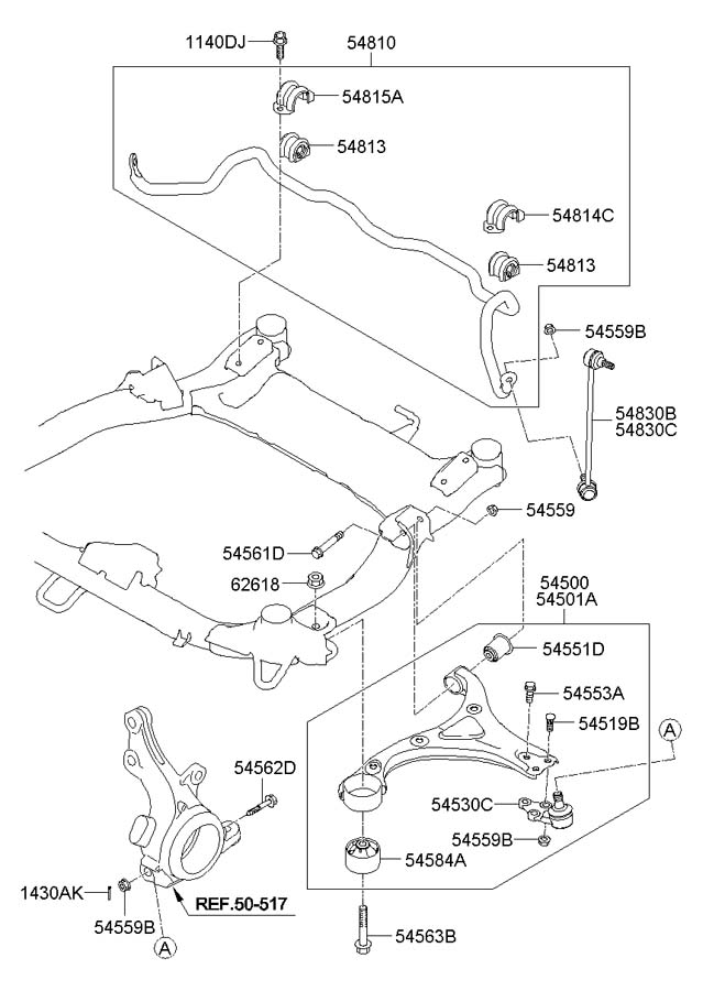 2011 Hyundai Sonata Link. Stabilizer. Suspension. Bar. (Left, Front ...