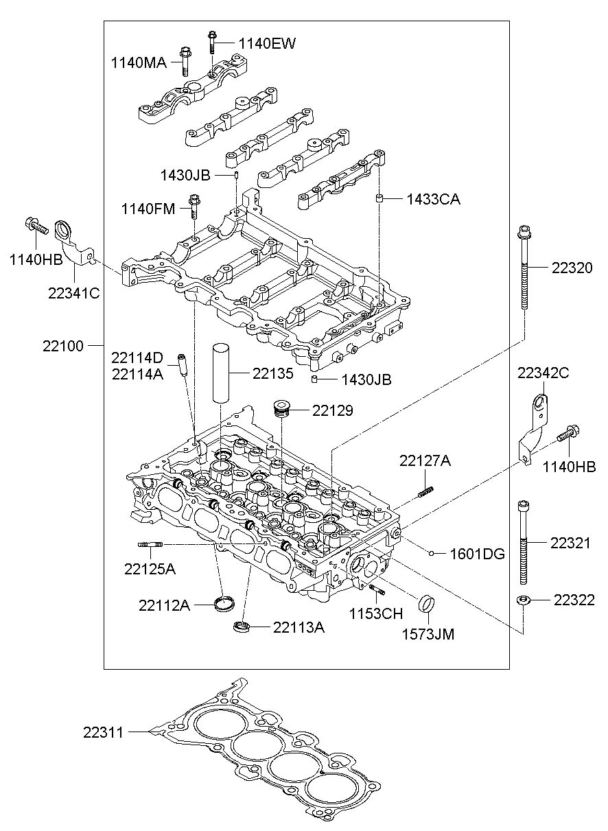 2010 Hyundai Elantra Engine Cylinder Head Gasket. Gasket. Head ...