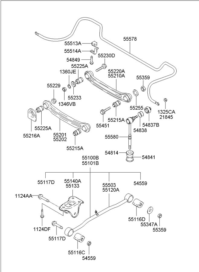 Hyundai Accent Arm assembly - rear (rr) suspension rear (rr), right ...