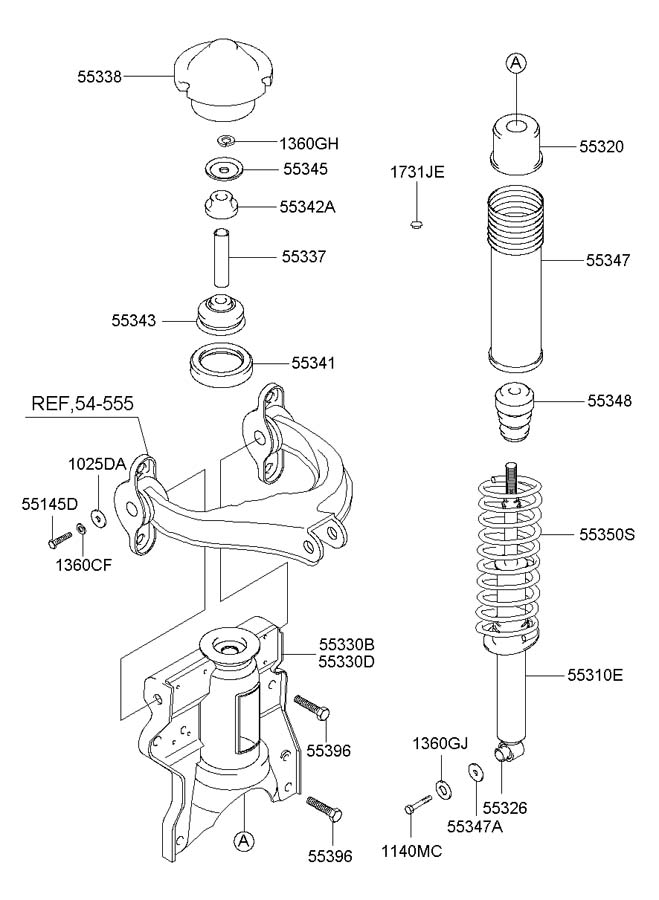 5531138610 - Hyundai Shock Absorber (Left, Rear). 2002-05. Optima ...