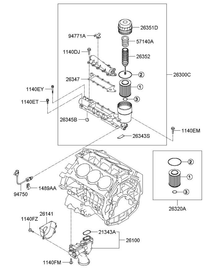 hyundai-azera-core-included-with-oil-filter-housing-263523c100