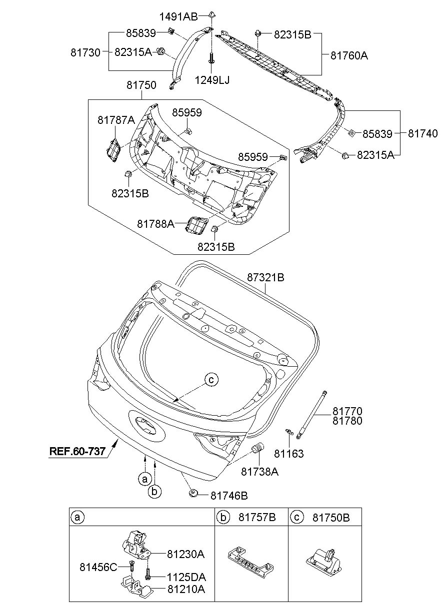 12-17 Hyundai Veloster Rear Tailgate Hatch Wiring Harness Diagram