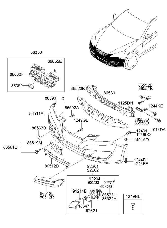 2010 Hyundai Genesis Coupe Bracket. 2010-2012 - 865522M000 | Jim Ellis ...