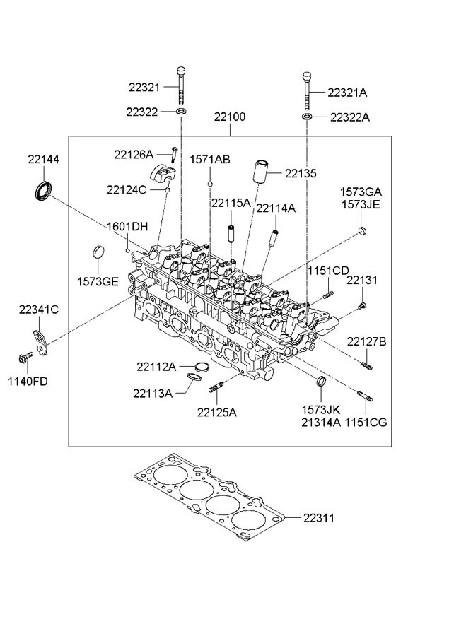 Hyundai Elantra Seal - oil - 221443B001 | Jim Ellis Hyundai Parts ...