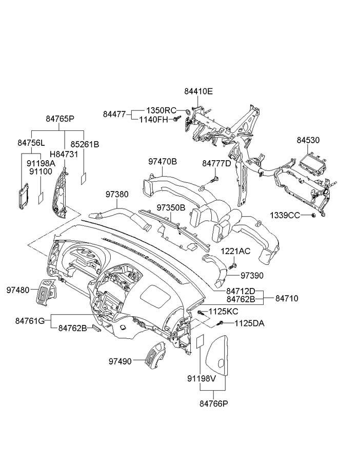 Hyundai Elantra Clip - trim mounting. Base - 847472L000 | Jim Ellis ...