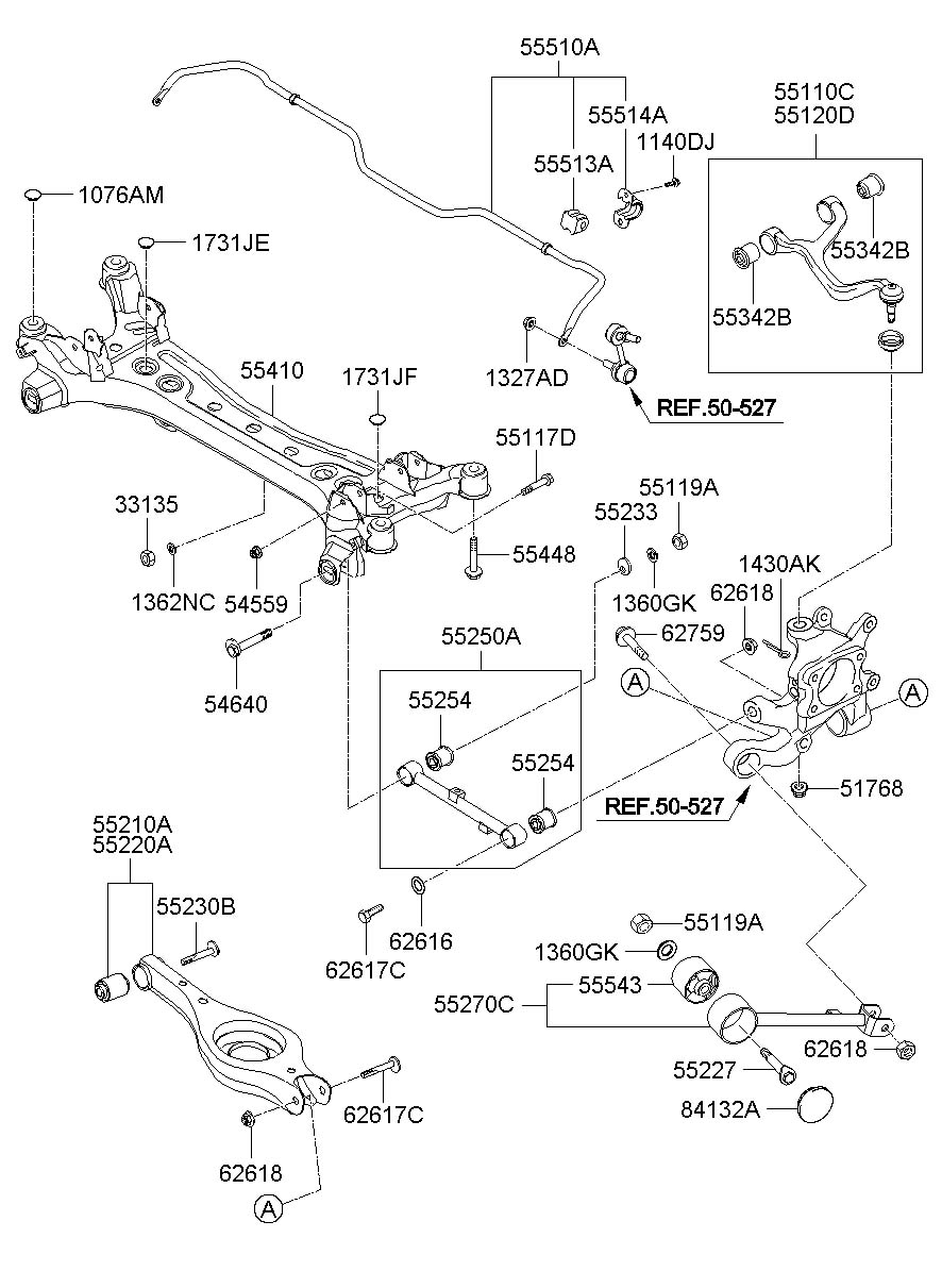 2009 Hyundai Azera REAR SUSPENSION CONTROL ARM