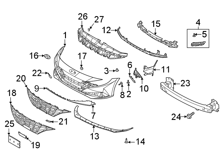 2021 Hyundai Elantra License bracket. MOULDING - BUMPER LICENSE PLATE ...