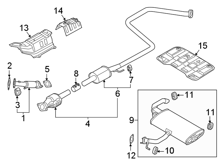 2022 Hyundai Elantra Blue Hybrid Sedan Hanger. Muffler. Pipe. Insulator ...