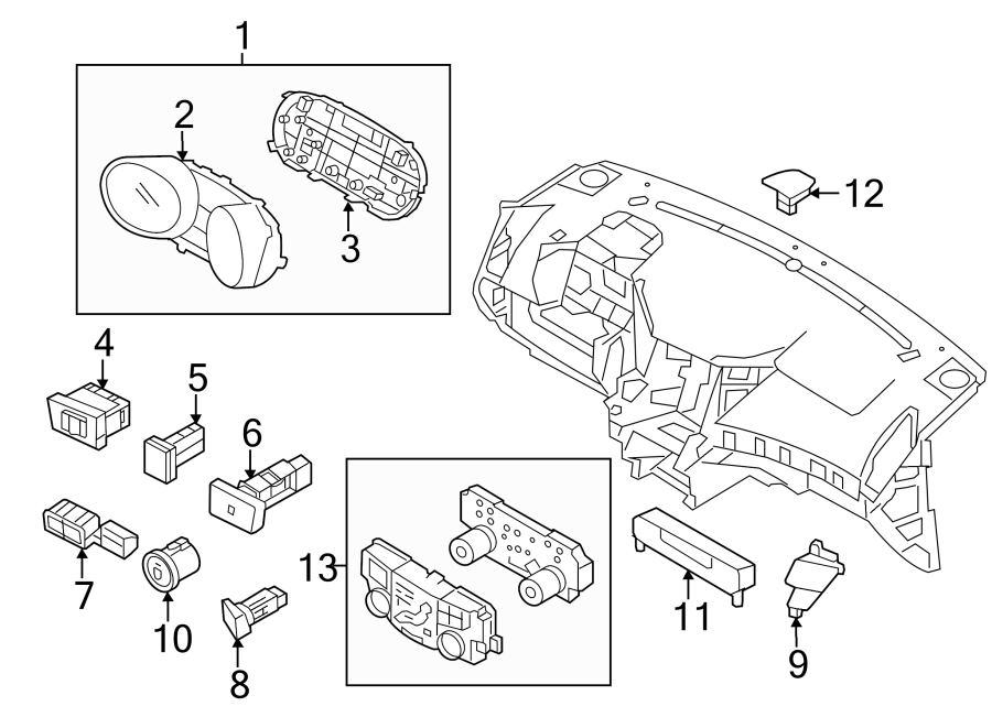 Hyundai Sonata Trunk Lid Release Switch. Black. Gray. Sonata Hybrid; Gray - 937003S000RAS | Jim