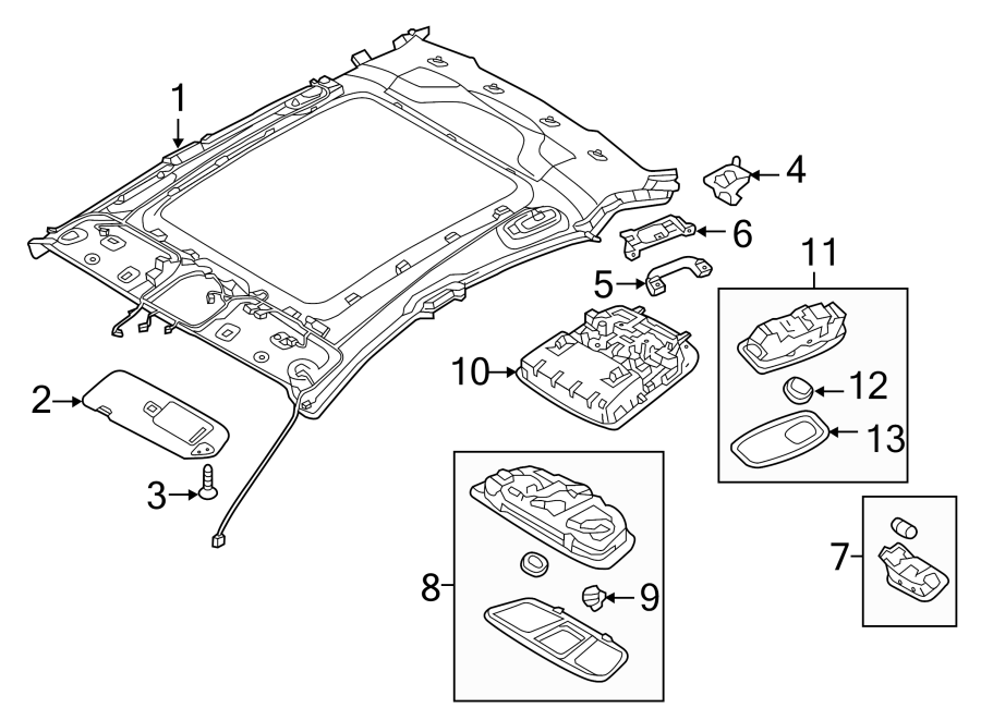 Hyundai Azera Sun Visor (right). W Panoramic, Beige - 852023v815yda 