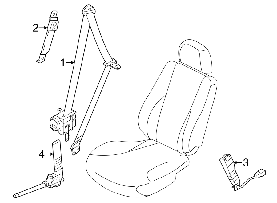 Hyundai Elantra Belt & retractor. Seat Belt Lap and Shoulder Belt ...