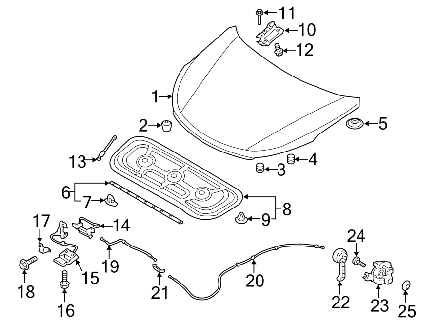 Hyundai Santa Fe Sport Cable Assembly Hood Latch Release Hood