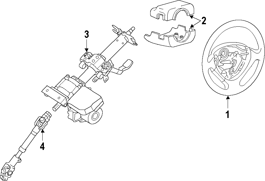 2012 Hyundai Elantra Column and s. Column and shaft assembly steering